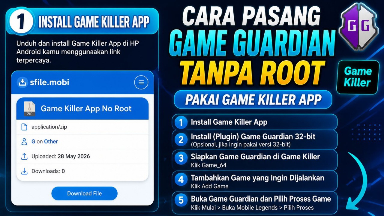Cara pasang Game Guardian tanpa root